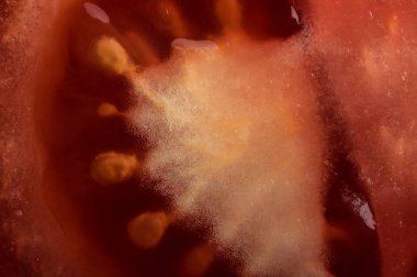 Soyut ve sanat domates dilim detay. Makro çekim