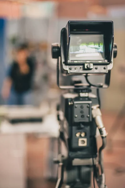 Nos bastidores. Câmera de filme — Fotografia de Stock