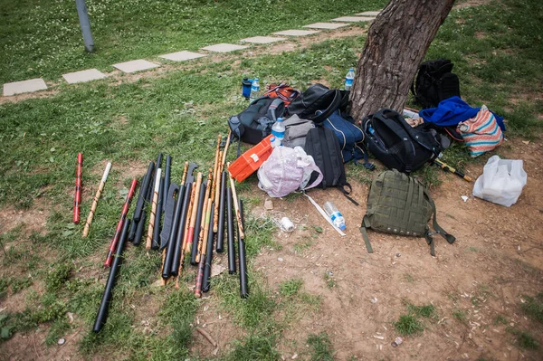 Filipino Escrima Arnis Kali Sticks Otros Equipos Para Entrenamiento Lameco —  Fotos de Stock