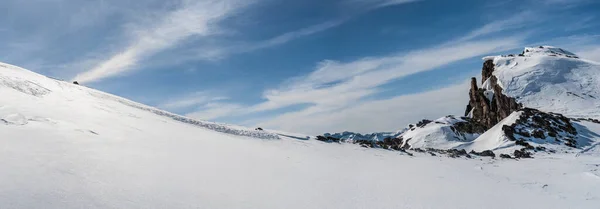 Arte Vista Panorâmica Abstrata Selvagem Intocado Branco Congelamento Montanha Gama — Fotografia de Stock