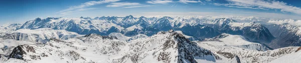 Grandiózní Úžasný Panoramatický Pohled Zamrzlou Horskou Krajinnou Scénu Nejvyššího Panoramatického — Stock fotografie