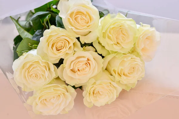 White Roses Background Close — Stock Photo, Image