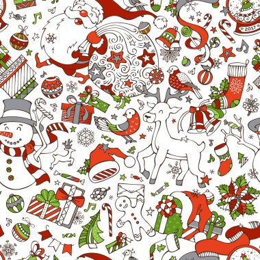 Vektör karikatür mutlu Noeller seamless modeli.