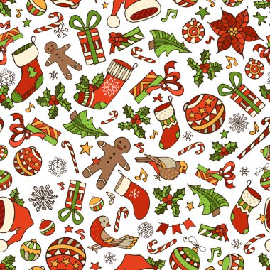 Vektör Merry Christmas seamless modeli.