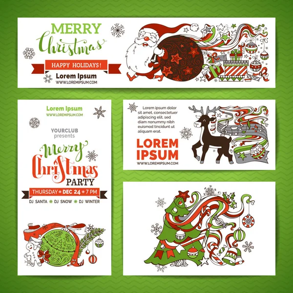 Feliz Navidad banners conjunto — Archivo Imágenes Vectoriales