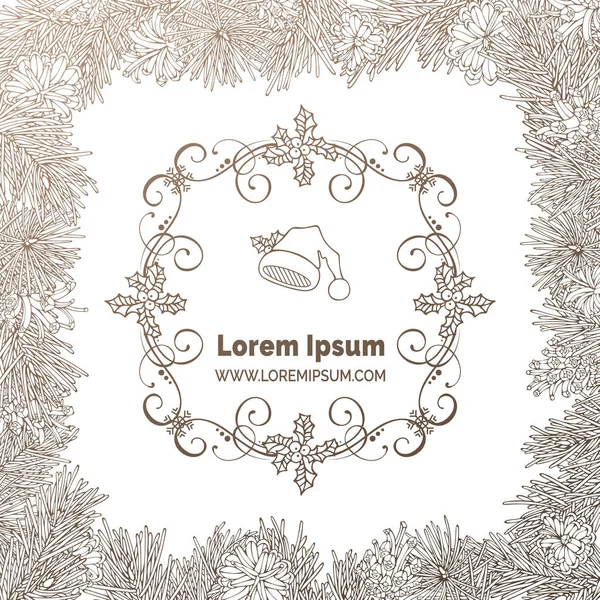 Christmas decorative pine frame — Stock Illustration Christmas decorative pine frame Stock Vector