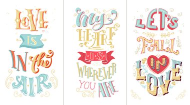 Sevgililer günü tebrik kartları seti