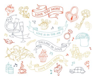 Set of Valentines day icons vector