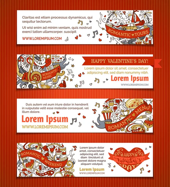 De dag van Valentijnskaarten banners set — Stockvector