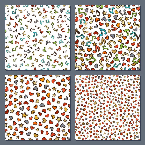 Valentines day patterns set — Stock Vector