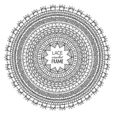 lacy round crochet frame. clipart