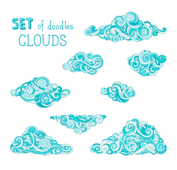 Conjunto de nubes de dibujos animados. — Vector de stock