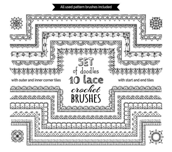 набор кружевных крючковых бесшовных кистей
.