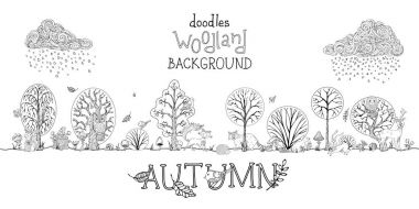 Doodles'ın sonbahar orman arka plan.