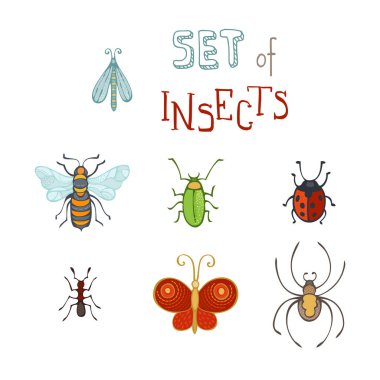 böcekler karikatür tarzı dizi.