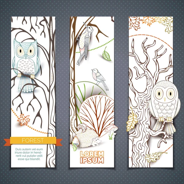 Set of forest vertical banners. — Stock Vector