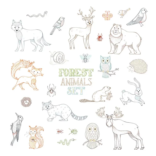 kontür orman hayvan.