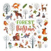 Картина, постер, плакат, фотообои "forest christmas set", артикул 176243422