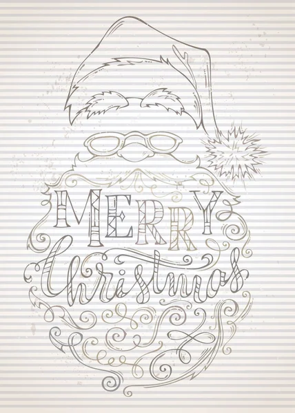 Vintage Feliz Navidad Lettering . — Archivo Imágenes Vectoriales