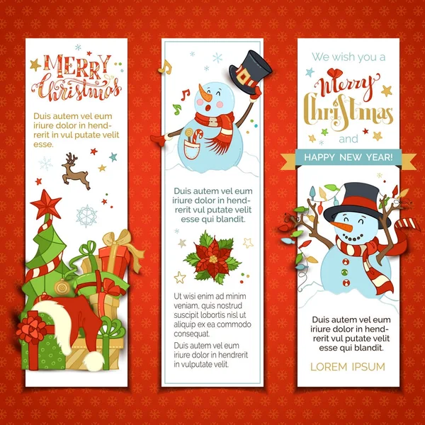 Készlet-ból függőleges karácsonyi bannerek. — Stock Vector