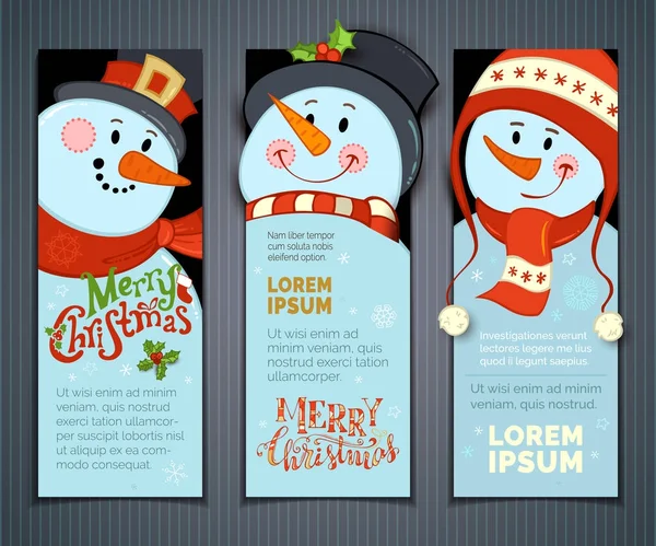 Set di banner natalizi verticali w — Vettoriale Stock