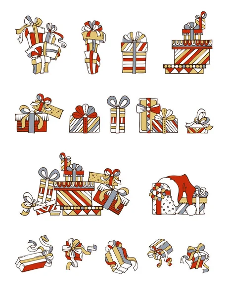 Serie di cartoni animati regali di festa . — Vettoriale Stock