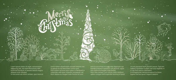 Chalk Merry Christmas background. — Stock Vector