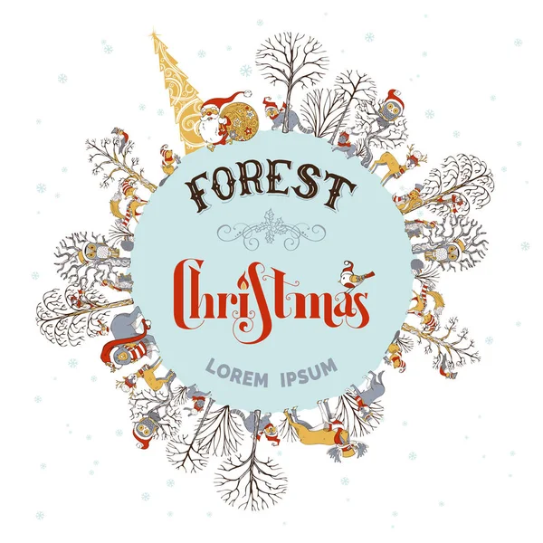 Forêt fond de Noël . — Image vectorielle