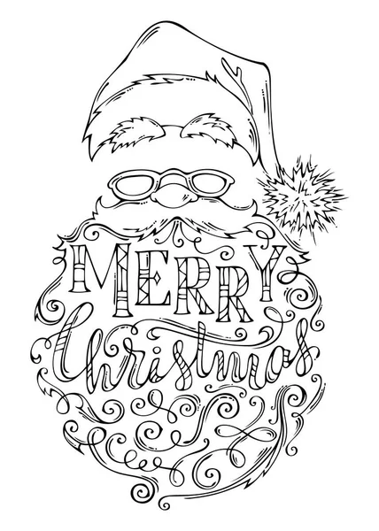 Boldog karácsonyt felirat Doodles. — Stock Vector