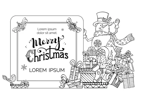 Zaproszenie Christmas Doodles — Wektor stockowy