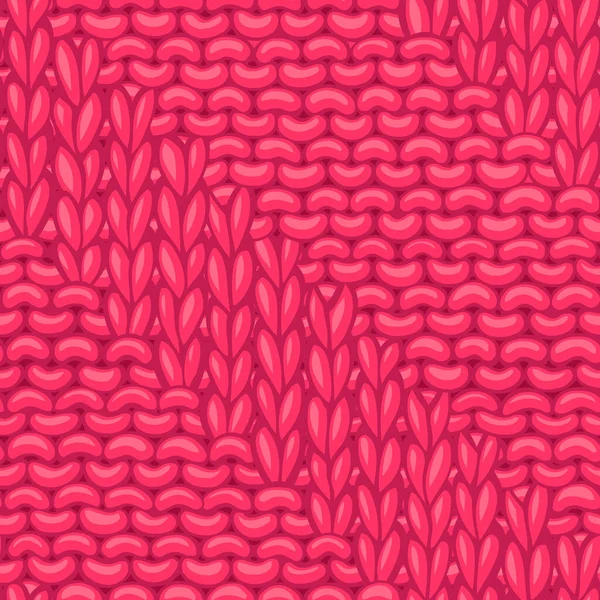 手绘毛布无边无际的背景 高细粉色针织针织物材料 — 图库矢量图片