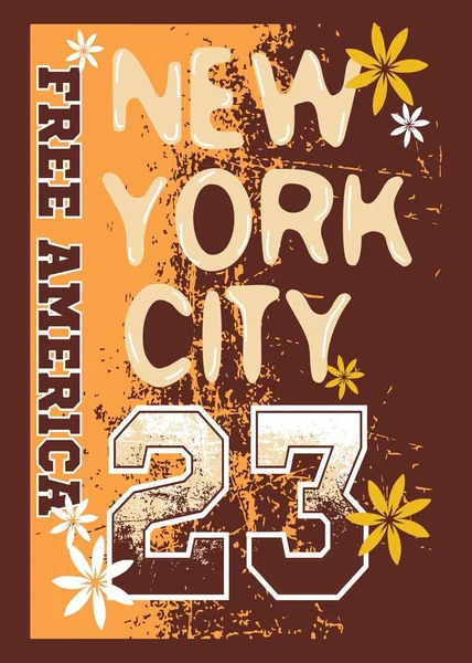 纽约城设计。T 恤设计。纽约市。T 恤创意海报 — 图库矢量图片