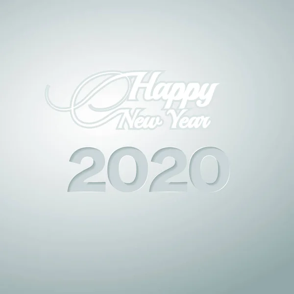 Dígitos 2020 esculpidos em papel e a inscrição Feliz Ano Novo . —  Vetores de Stock