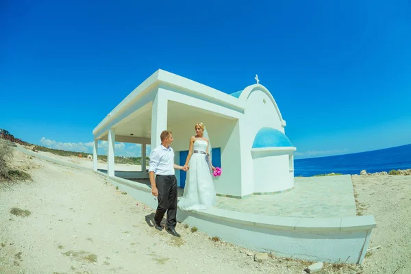 Hochzeits-Fotoshooting am Meer — Stockfoto