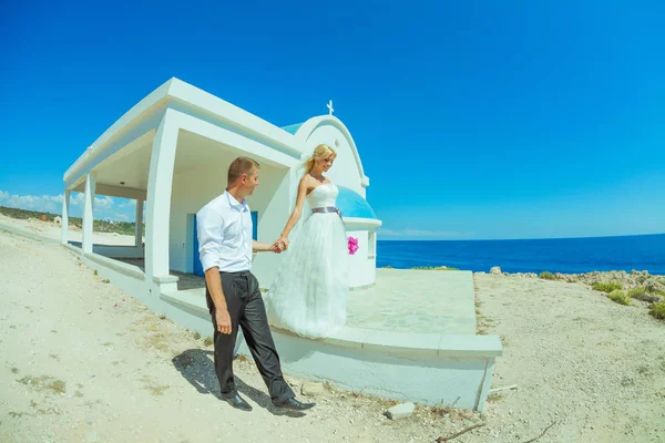 Hochzeits-Fotoshooting am Meer — Stockfoto