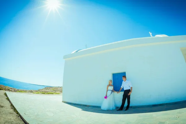 Wedding fotoshoot aan zee — Stockfoto