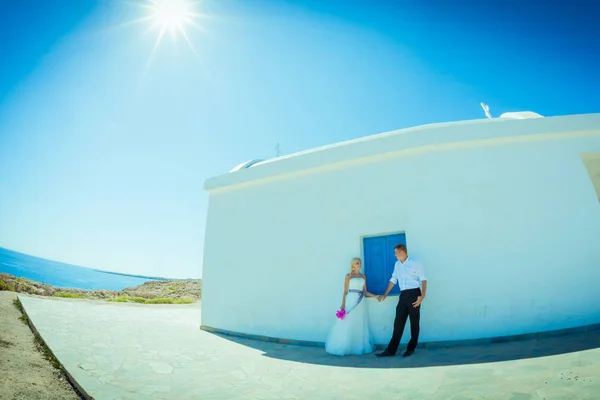 Hochzeits-Fotoshooting am Meer — Stockfoto