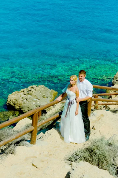 Wedding fotoshoot aan zee — Stockfoto