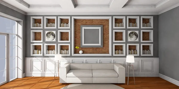 Sofa styl biały w Pokój Xtensive — Zdjęcie stockowe