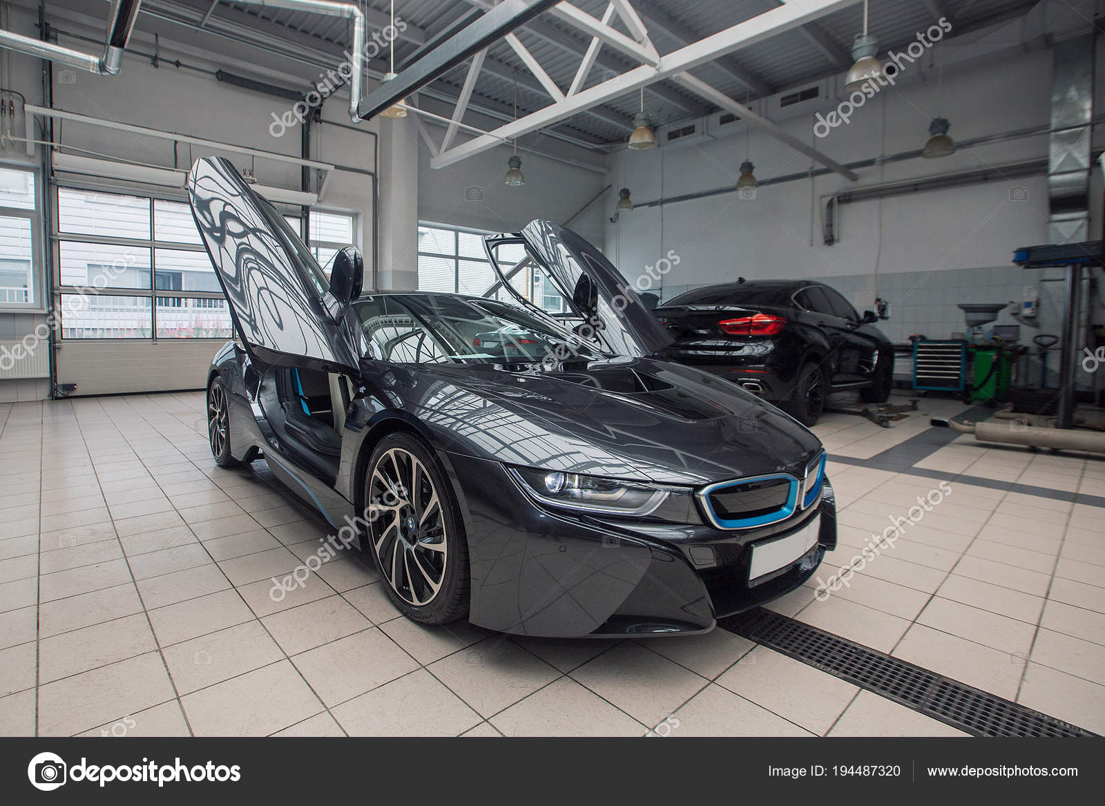 A Fashionable Car Of An Elite Class Is In The Car Care Center The