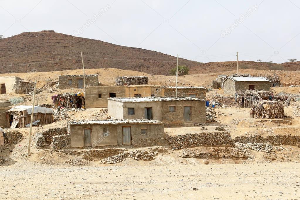 Ethiopian Village in the danakil depression, africa