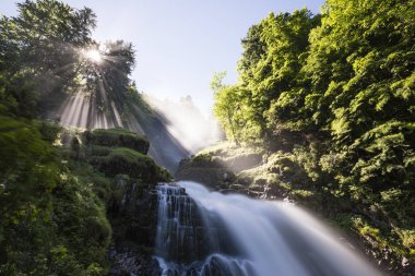Ünlü şelaleler Giessbach Bernese Oberland, İsviçre