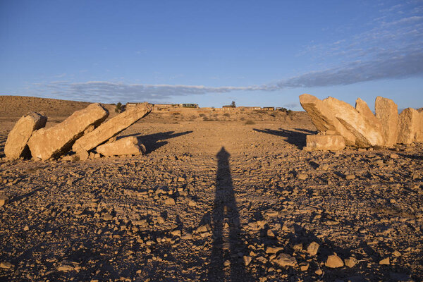 NEGEV DESERT, ISRAEL - DECEMBER 20, 2016: Monument above the ero