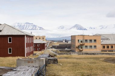Terk edilmiş Rus maden kasabası Svalbard, Spitsbergen Pyramiden
