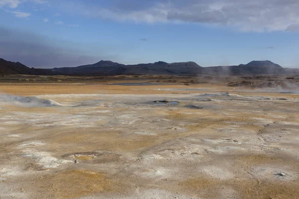 Fumarole Field in Namafjall Geothermal Area, Hverir, Iceland — Stock Photo, Image