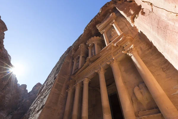 Al Khazneh atau Perbendaharaan di Petra, Yordania — Stok Foto