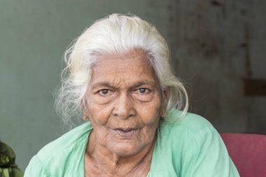 Tissamaharama, Sri Lanka. 19 Şubat 2017: Büyükanne üzerinde bir 