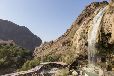 Dead sea, Ürdün, 23 Aralık 2015, Ma'in hot kaynak suyu düşüyor