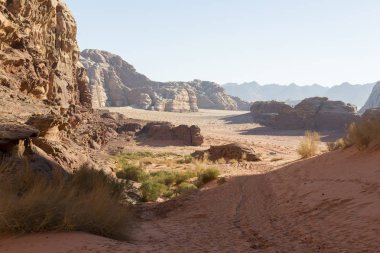 Wadi rum çöl günbatımı, Jordan sırasında