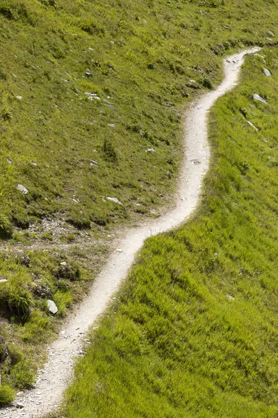 Hiking trail in the swiss alps, Grisons, Switzerland — Stock Photo, Image